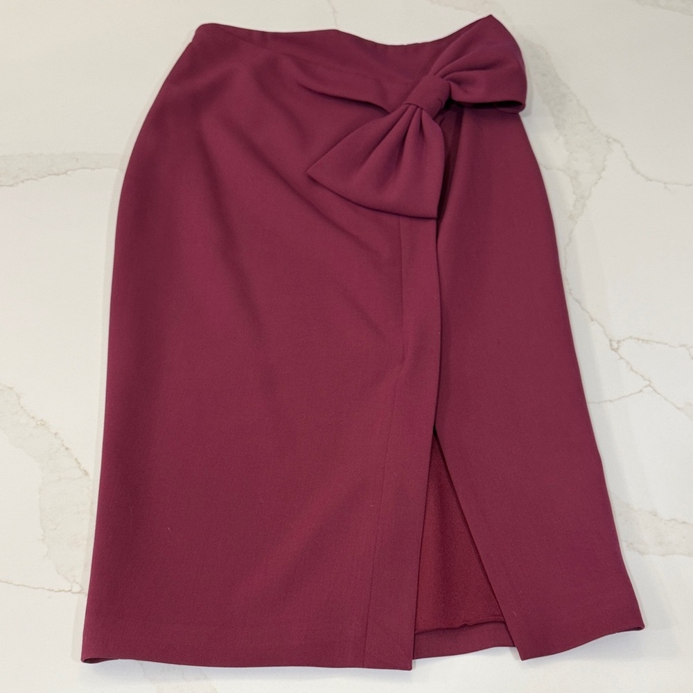 Ted Baker London Magenta Pencil Skirt with Bow Detail